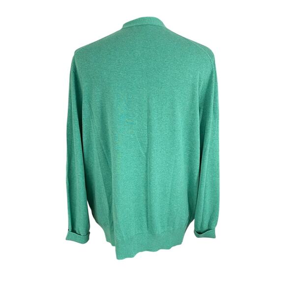 Brooks Brothers 100% Combed Cotton Green Cardigan 5-Button Sweater Size XL - Picture 7 of 9